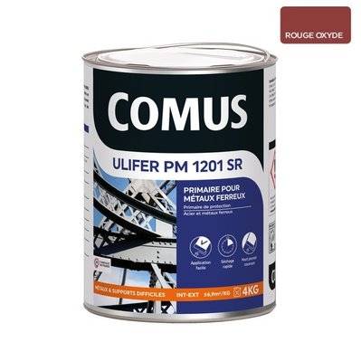 ULIFER PM 1201 SR -ROUGE OXYDE  4 KG Primaire pour métaux ferreux - COMUS - A009879 - 3539760182147