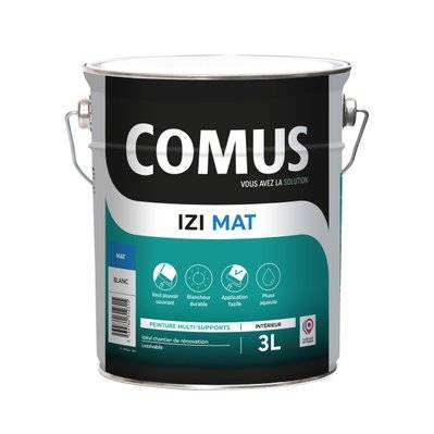 IZI'MAT 3L - Peinture acrylique d'aspect mat en phase aqueuse - COMUS - A010916 - 3539760312315