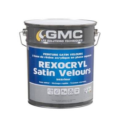 REXOCRYL  BLANC SATIN 15L - Peinture satinée acrylique idéale fonds neufs - GMC - A011210 - 3539760324202