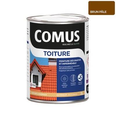 COMUS TOITURE - Brun pâle 3L - Peinture décorative imperméable pour la rénovation des toitures - COMUS - A010990 - 3539760314302