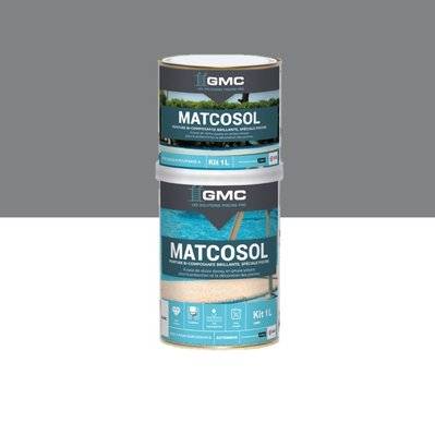 MATCOSOL PISCINE GRIS  1L -Résine epoxy bi- Composant grande résistance au chlore-GMC - A005664 - 3539760323809