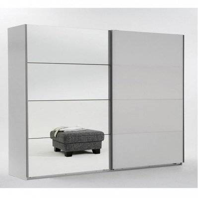 Armoire THALIA 2 portes coulissantes 1 miroir 225 cm blanc - 20100889585 - 3663556362991