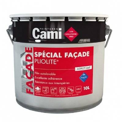 FACADE PLIOLITE BLANC PUR 10L - Peinture spéciale pour façade à rénover - CAMI - A005305 - 3539760322505