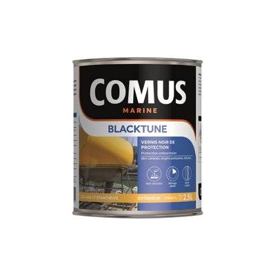 BLACKTUNE 2.5L - Vernis de protection noir bitumeux à base de brai de pétrole - COMUS MARINE - A010341 - 3539760274125