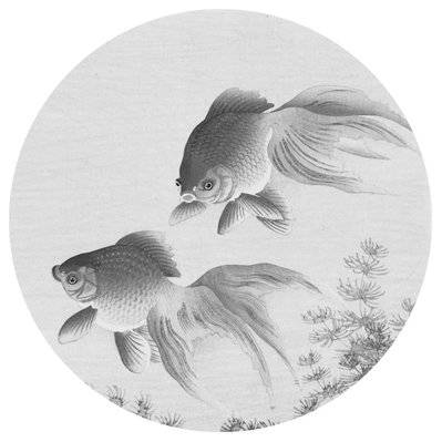 WallArt Papier peint cercle Two Goldfish 190 cm - 440363 - 8719992629220
