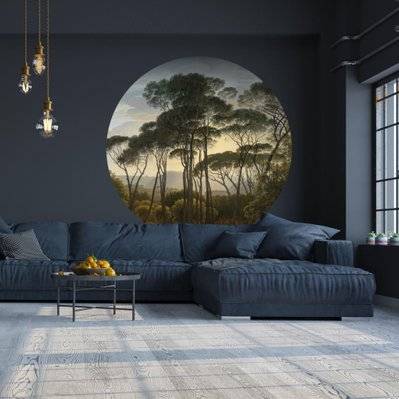 WallArt Papier peint cercle Umbrella Pines in Italy 142,5 cm - 440360 - 8719992629190