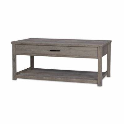 Table basse relevable en décor bois gris 110x59x46.5cm - Galant - 1 espace de rangement - 3760326998708 - 3760326998708