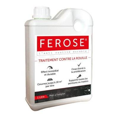 Traitement curatif anti rouille convertisseur de rouille Ferose - bidon 1 litre - Ferose-1litre - 3760179210026
