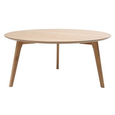 Table basse ronde scandinave bois clair chêne D90 cm ORKAD - - 41424 - 3662275073201