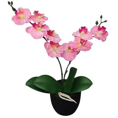 Plante artificielle avec pot orchidée 30 cm rose DEC021903 - DEC021903 - 3001353469602