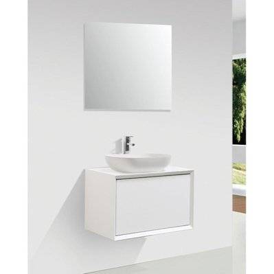 Meuble salle de bain pour vasque à poser PALIO largeur 60 cm blanc mat - PAL-BA-MWHI-60 - 3760341611729