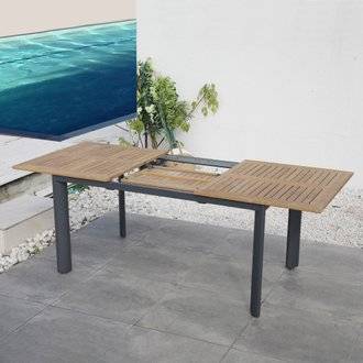 Table de jardin extensible BRASILIA Gris Aluminium 152/210 x 90 x 74,5CM