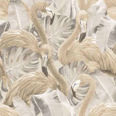 Noordwand Papier peint Flamingo and Monstera Beige - 431352 - 5055430064042