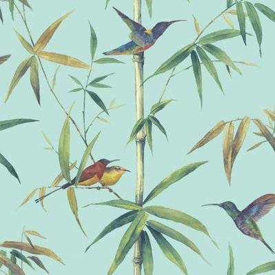 Noordwand Papier peint Kolibri and Bamboo Turquoise - 431355 - 5055430064110