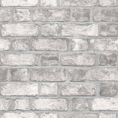 Noordwand Papier peint Homestyle Brick Wall gris et blanc cassé - 434257 - 0058559375179