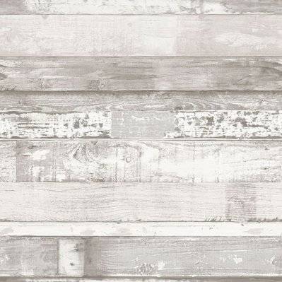 Noordwand Papier peint Homestyle Wood Blanc cassé et gris - 434268 - 0058559375582