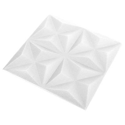 vidaXL Panneaux muraux 3D 24 pcs 50x50 cm blanc origami 6 m² - 150913 - 8720286850022
