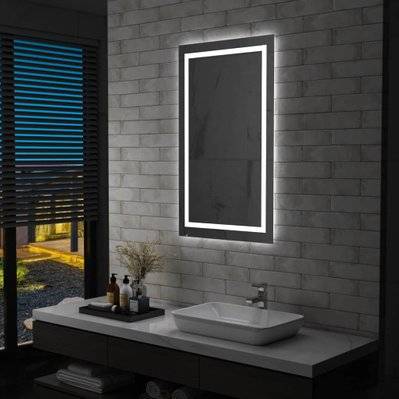 vidaXL Miroir à LED pour salle de bains et capteur tactile 60x100 cm - 144731 - 8719883554143