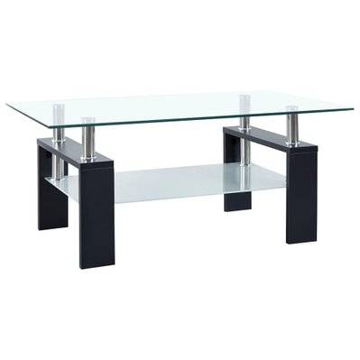 vidaXL Table basse Noir et transparent 95x55x40 cm Verre trempé - 330303 - 8720286380086