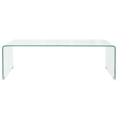 vidaXL Table basse 98x45x30 cm Verre trempé Transparent - 244189 - 8718475530589