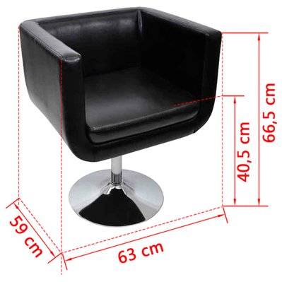 vidaXL Chaise de bar lot de 2 cuir artificiel noir - 160440 - 8718475834441