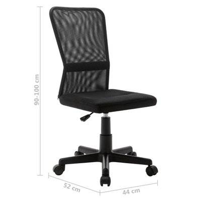 vidaXL Chaise de bureau Noir 44x52x100 cm Tissu en maille - 289510 - 8719883988757