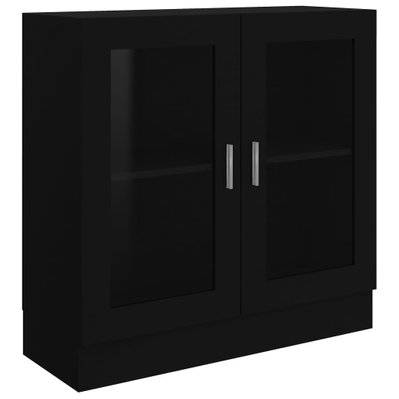 vidaXL Armoire à vitrine noir 82,5x30,5x80 cm Bois d'ingénierie - 802742 - 8720286134245