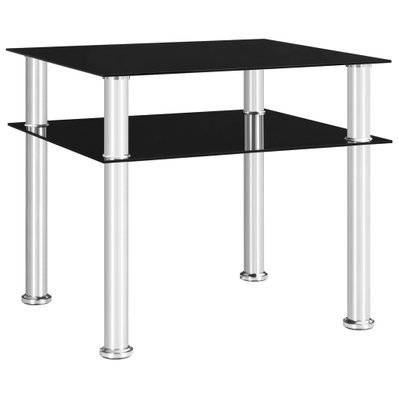 vidaXL Table d'appoint Noir 45x50x45 cm Verre trempé - 249530 - 8718475798910
