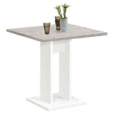 FMD Table de salle à manger 70 cm Chêne sable et blanc - 428692 - 4029494116734