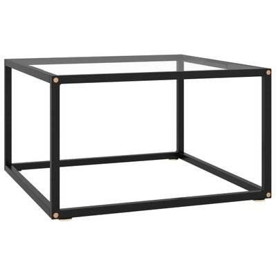 vidaXL Table basse Noir avec verre trempé 60x60x35 cm - 322871 - 8720286057995
