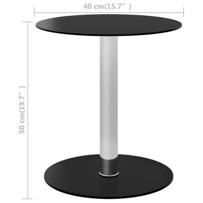 vidaXL Table basse Noir 40 cm Verre trempé - 322781 - 8720286057094