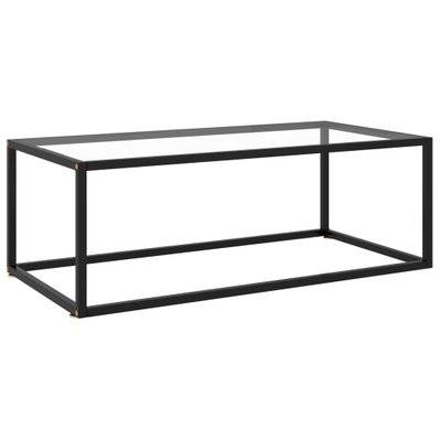 vidaXL Table basse Noir avec verre trempé 100x50x35 cm - 322879 - 8720286058077