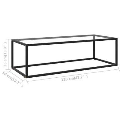 vidaXL Table basse Noir avec verre trempé 120x50x35 cm - 322883 - 8720286058114