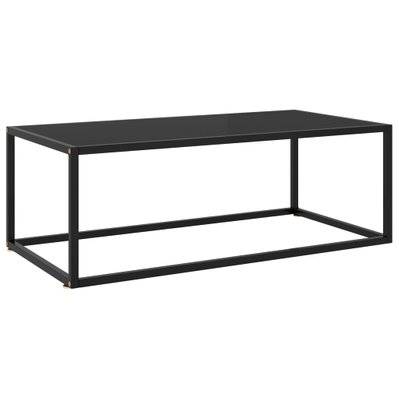 vidaXL Table basse Noir avec verre noir 100x50x35 cm - 322880 - 8720286058084