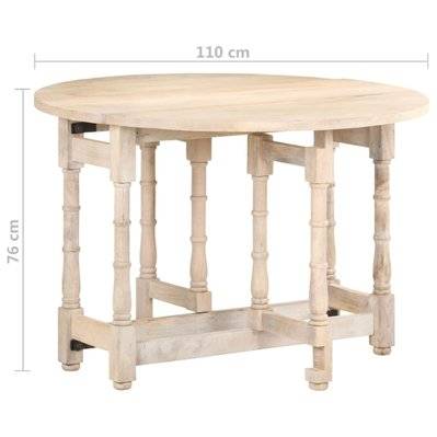 vidaXL Table de salle à manger Rond 110x76 cm Bois de manguier massif - 321700 - 8720286105924