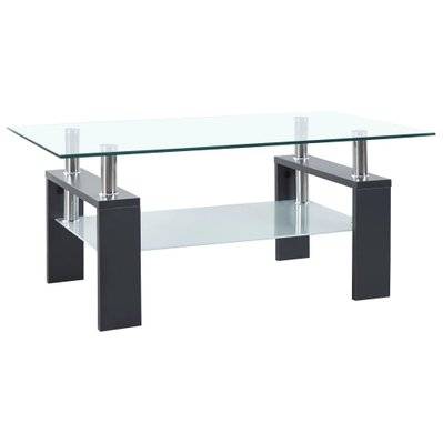 vidaXL Table basse Gris et transparent 95x55x40 cm Verre trempé - 330305 - 8720286380109