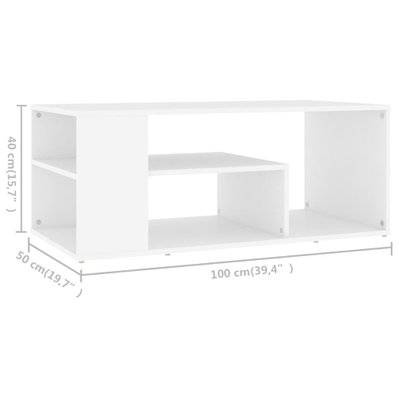 vidaXL Table basse Blanc 100x50x40 cm Aggloméré - 806921 - 8720286561225