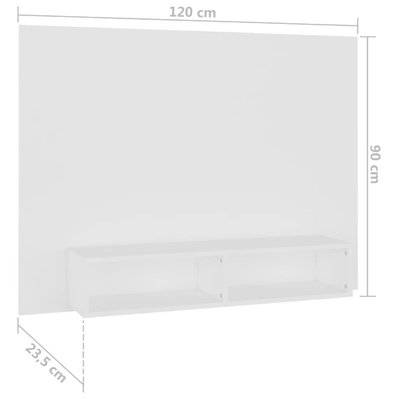 vidaXL Meuble TV mural Blanc 120x23,5x90 cm Bois d’ingénierie - 808269 - 8720286606094