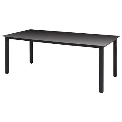 vidaXL Table de jardin Noir 190 x 90 x 74 cm Aluminium et verre - 42789 - 8718475503941