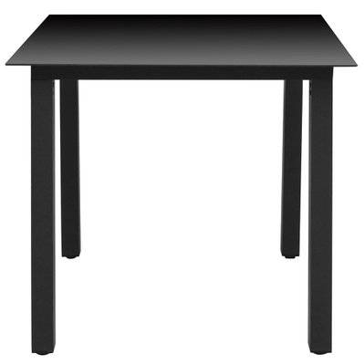vidaXL Table de jardin Noir 80 x 80 x 74 cm Aluminium et verre - 42787 - 8718475503927