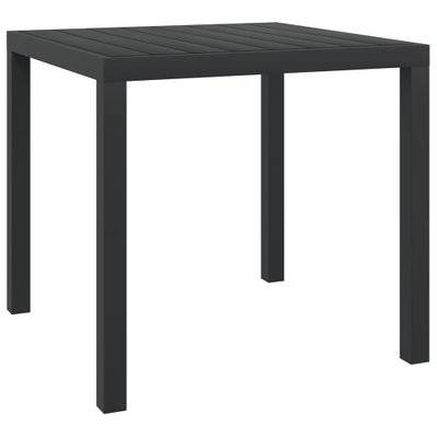 vidaXL Table de jardin Noir 80 x 80 x 74 cm Aluminium et WPC - 42790 - 8718475503958