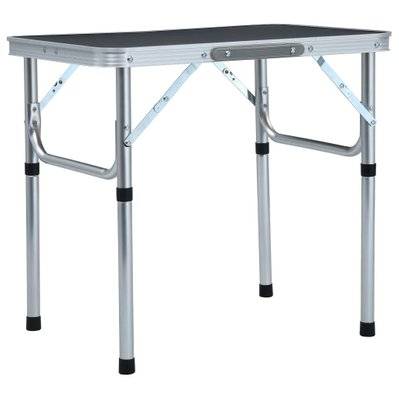 vidaXL Table pliable de camping Gris Aluminium 60x45 cm - 48180 - 8719883768045