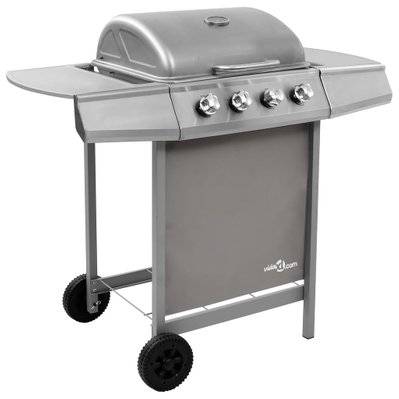 vidaXL Barbecue gril à gaz avec 4 brûleurs argenté - 48549 - 8719883765709
