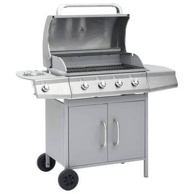 vidaXL Barbecue à gaz 4+1 zones de cuisson Argenté Inox - 310109 - 8720286055304