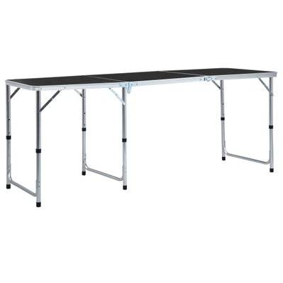 vidaXL Table pliable de camping Gris Aluminium 180x60 cm - 48175 - 8719883767994