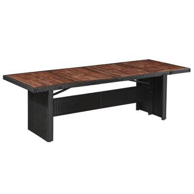 vidaXL Table de jardin 240x90x74 cm Résine tressée et bois d'acacia - 43940 - 8718475601692