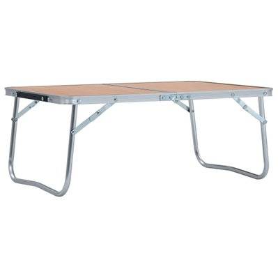 vidaXL Table pliable de camping Marron Aluminium 60x40 cm - 48186 - 8719883768106