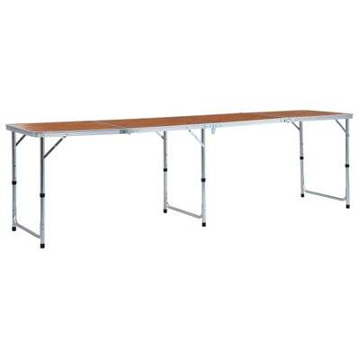 vidaXL Table pliable de camping Aluminium 240x60 cm - 48176 - 8719883768007