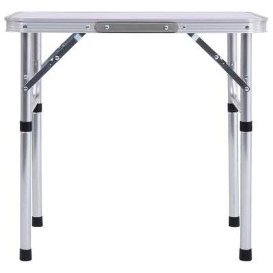 vidaXL Table pliable de camping Blanc Aluminium 60x45 cm - 48178 - 8719883768021