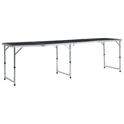 vidaXL Table pliable de camping Gris Aluminium 240x60 cm - 48177 - 8719883768014